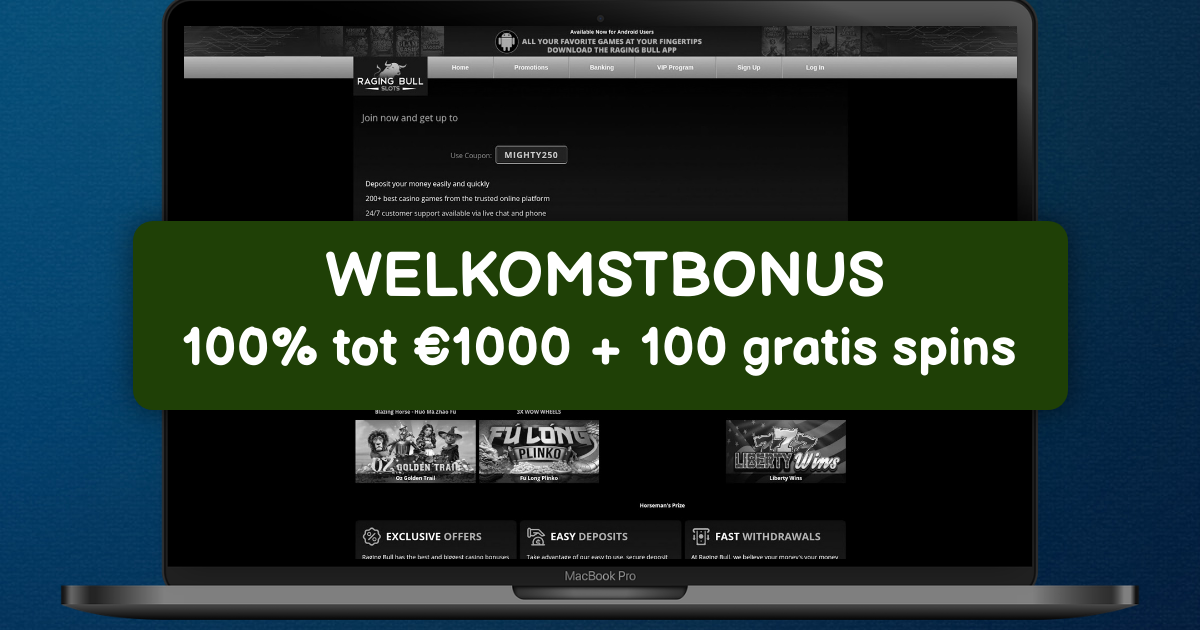 Raging Bull Casino welcome bonus