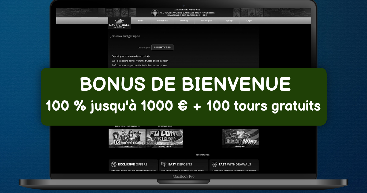 Raging Bull Casino welcome bonus