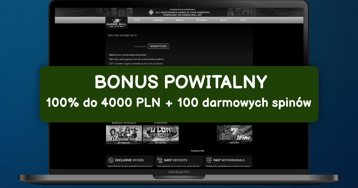 Raging Bull Casino welcome bonus